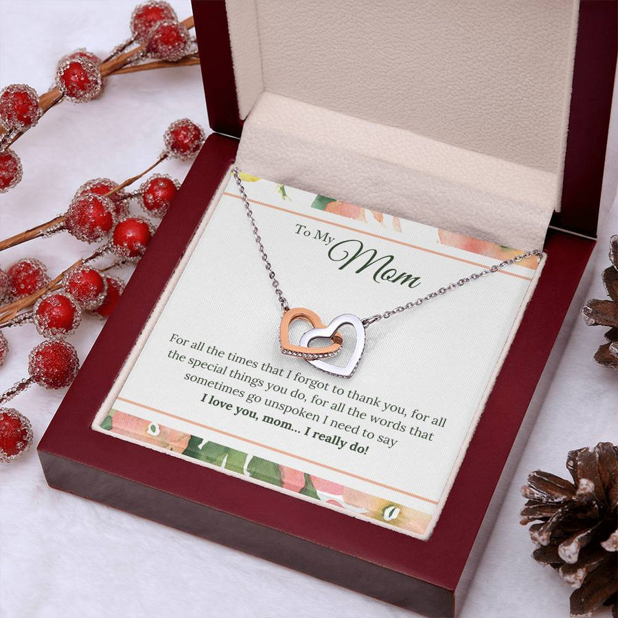 To My Mom Necklace from Son/Daughter, I Love You Mom...