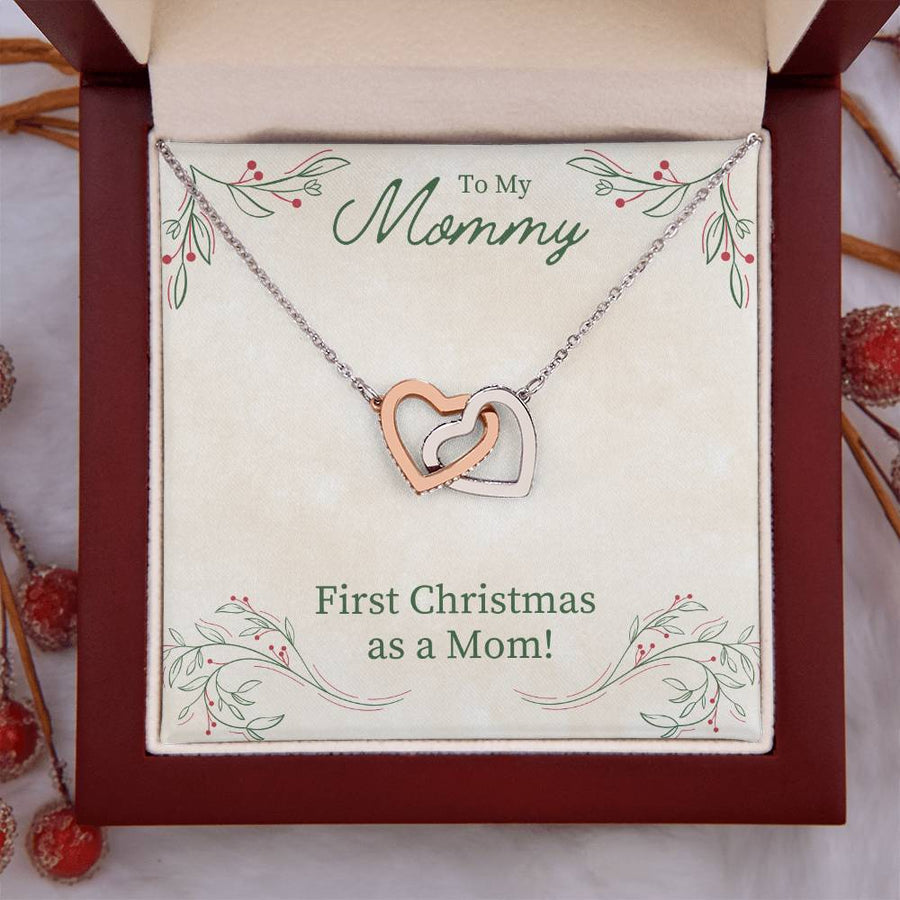 Unique First Christmas Gift for Mom, Christmas Necklace Gift for Mom from Daughter