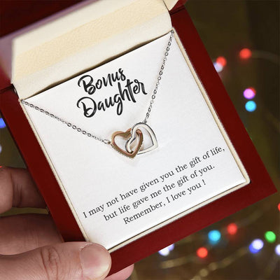 Load image into Gallery viewer, To My Bonus Daughter Necklace from Mom/Dad, Life Gave Me The Gift of You
