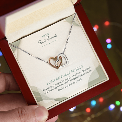 Load image into Gallery viewer, To My Best Friend Interlocking Hearts Necklace - I Can Be Fully Myself
