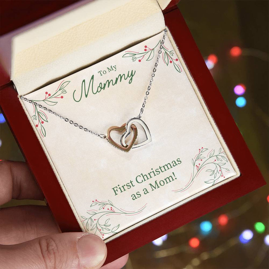 Unique First Christmas Gift for Mom, Christmas Necklace Gift for Mom from Daughter