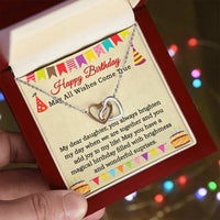 Load image into Gallery viewer, Interlocking Hearts Necklace for Daughter, Necklaces for Daughter from Mom, May All Wishes Come True
