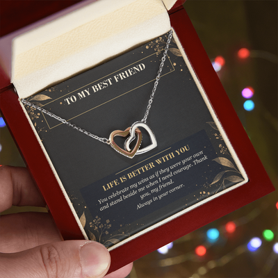 Load image into Gallery viewer, To My Best Friend Interlocking Hearts Necklace - Life Is Better With You
