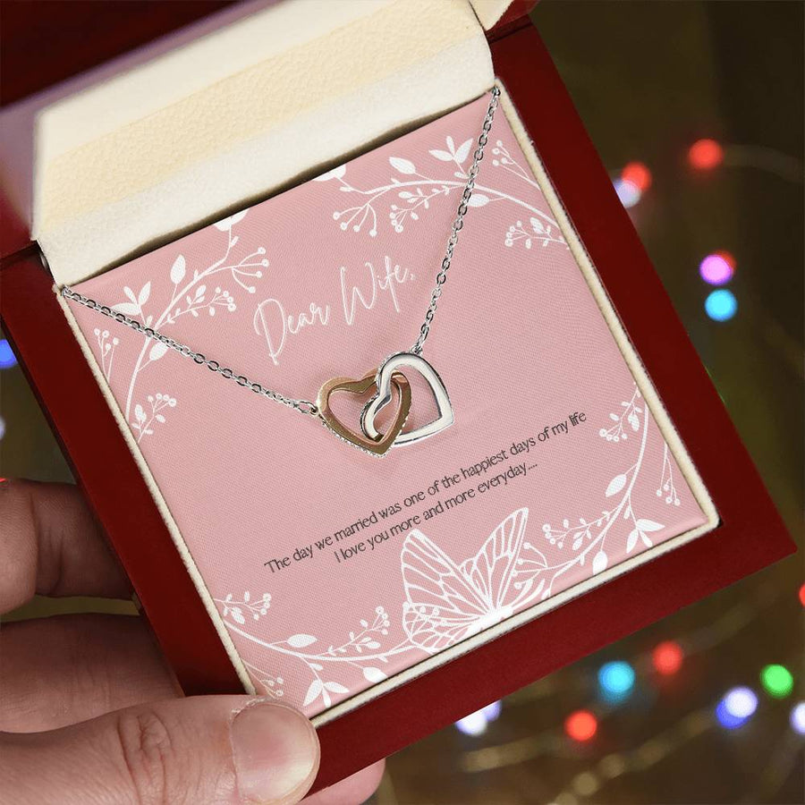 To My Beautiful Wife Necklace from Husband, I Love You More and More Everyday