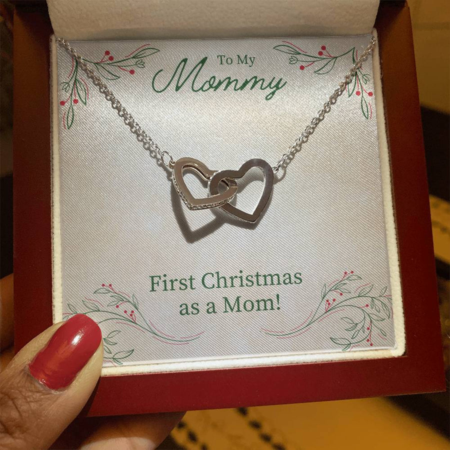 Unique First Christmas Gift for Mom, Christmas Necklace Gift for Mom from Daughter