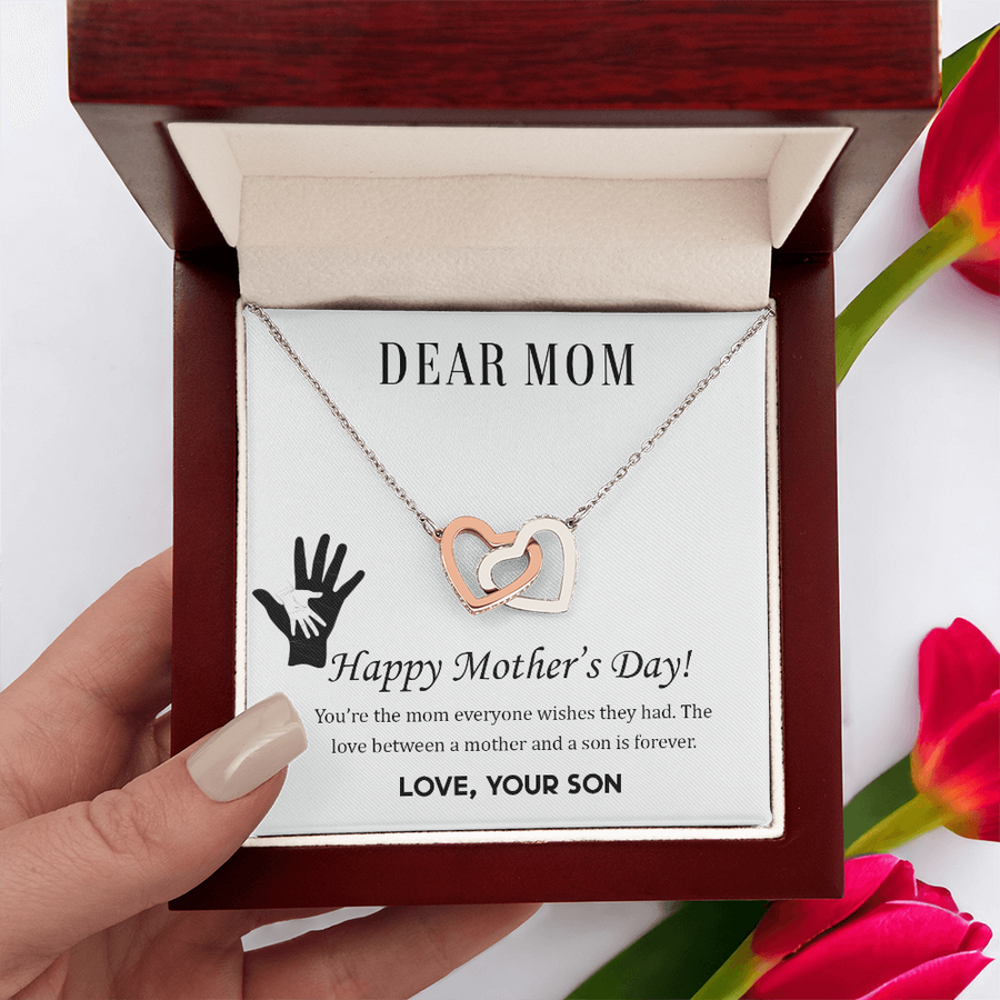 Mom Necklace, Happy Mother's Day Necklace Gift for Mom from Daughter from Son