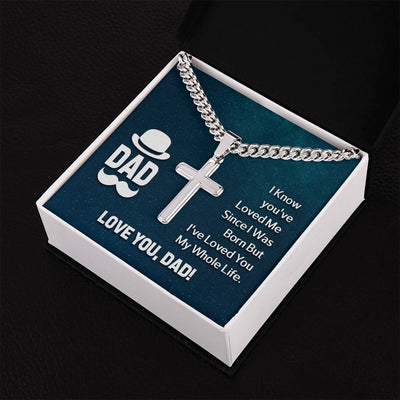 Load image into Gallery viewer, To My Dad Artisan Cross Necklace - I Know You &amp;#39;ve Loved Me
