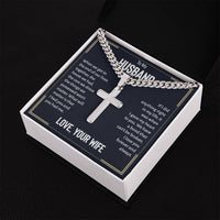 Load image into Gallery viewer, To My Husband Artisan Cross Necklace from Wife, When We Get to the End of Our Lives
