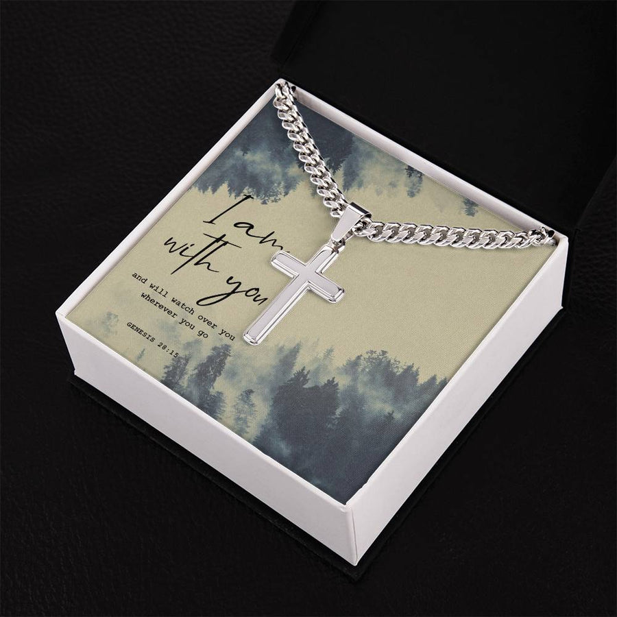 Birthday Gifts for a Christian Man, Spiritual Gifts for Men, Cross on Cuban Link Chain