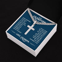Load image into Gallery viewer, To My Grandson - Always remember how much I love you Artisan Cross on Cuban Link Chain
