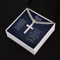 Load image into Gallery viewer, Graduation Gifts for Son from Mom - Graduation Gifts for Boys Cross Cuban Link Chain
