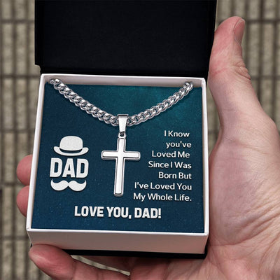 Load image into Gallery viewer, To My Dad Artisan Cross Necklace - I Know You &amp;#39;ve Loved Me
