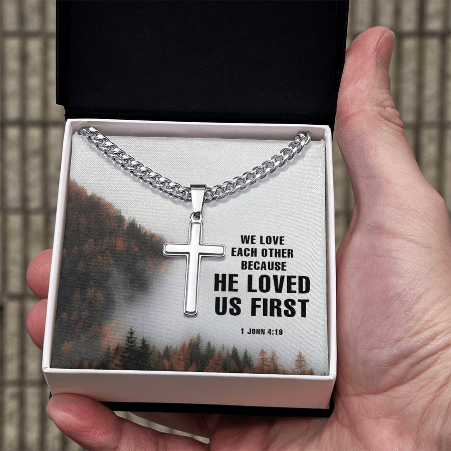 Birthday Gifts for a Christian Man, Unique Christian Gifts for Him, Cross on Cuban Link Chain