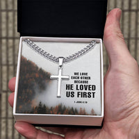 Load image into Gallery viewer, Birthday Gifts for a Christian Man, Unique Christian Gifts for Him, Cross on Cuban Link Chain
