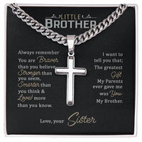 Load image into Gallery viewer, Little Brother Birthday Gift - Love Your Lord with All Your Strength Cross Cuban Link Chain
