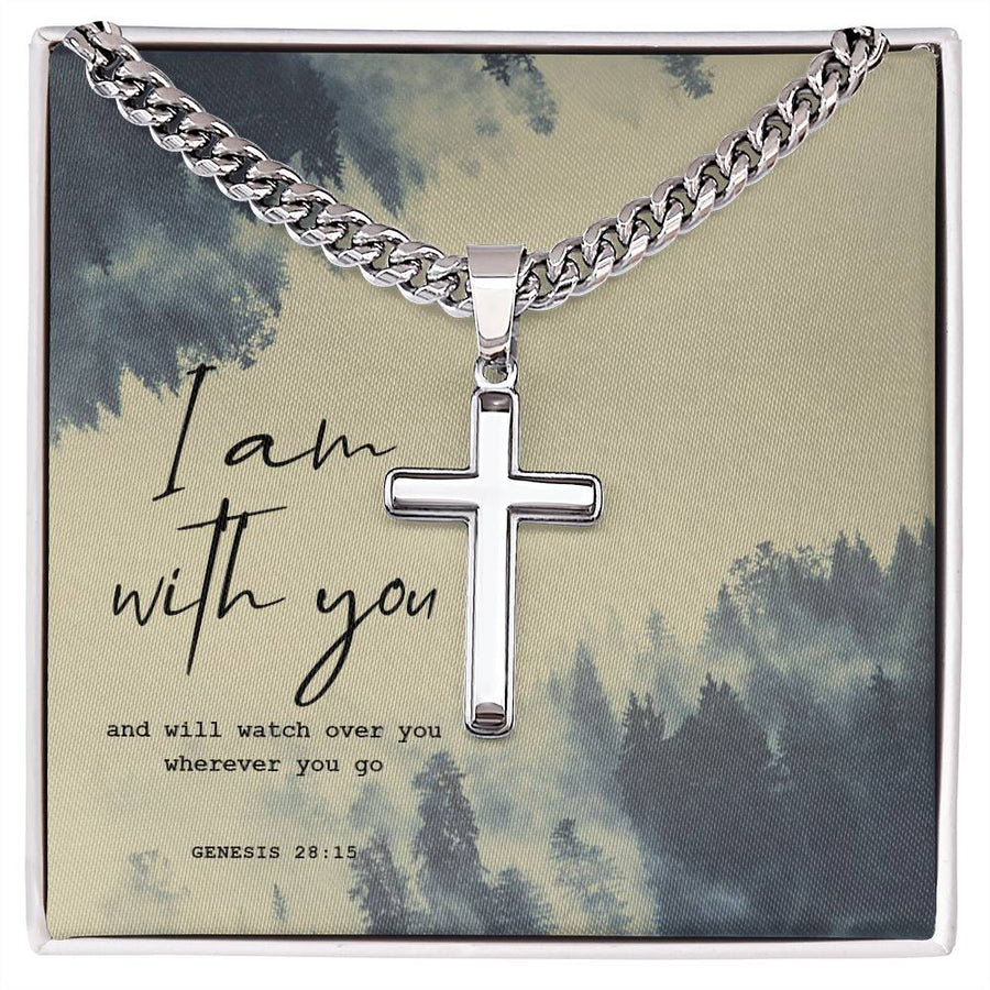 Birthday Gifts for a Christian Man, Spiritual Gifts for Men, Cross on Cuban Link Chain