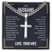 Load image into Gallery viewer, To My Husband Artisan Cross Necklace from Wife, When We Get to the End of Our Lives
