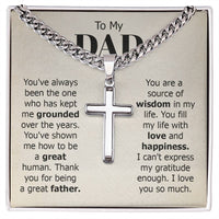 Load image into Gallery viewer, To My Dad Artisan Cross Necklace from Daughter/son, You Are Source of Wisdom in My Life
