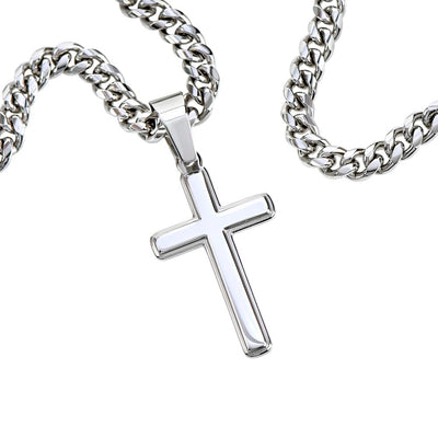 Load image into Gallery viewer, Graduation Gifts for Son from Mom - Graduation Gifts for Boys Cross Cuban Link Chain
