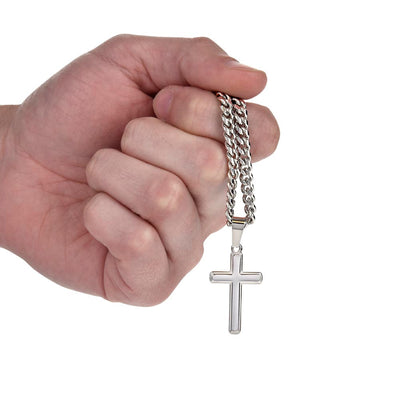 Load image into Gallery viewer, To My Bonus Dad Artisan Cross Necklace, Thank You for Stepping in to Become the Dad You Didn&amp;#39;t Have to Be
