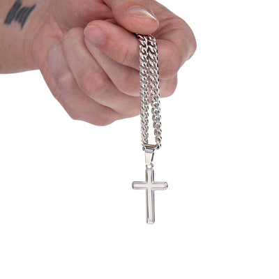 Load image into Gallery viewer, To My Bonus Dad Artisan Cross Necklace, Thank You for Stepping in to Become the Dad You Didn&amp;#39;t Have to Be
