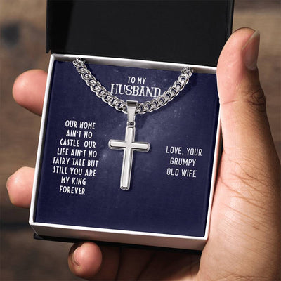 Load image into Gallery viewer, To My Husband Gifts from Wife, Christian Cross Necklace Men&amp;#39;s, Birthday Necklace for Him
