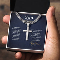 Load image into Gallery viewer, Graduation Gifts for Son from Mom - Graduation Gifts for Boys Cross Cuban Link Chain
