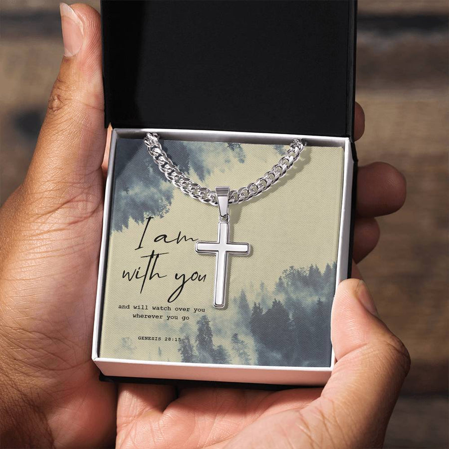 Birthday Gifts for a Christian Man, Spiritual Gifts for Men, Cross on Cuban Link Chain