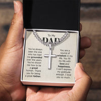 Load image into Gallery viewer, To My Dad Artisan Cross Necklace from Daughter/son, You Are Source of Wisdom in My Life
