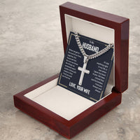Load image into Gallery viewer, To My Husband Artisan Cross Necklace from Wife, When We Get to the End of Our Lives
