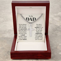 Load image into Gallery viewer, To My Dad Artisan Cross Necklace from Daughter/son, You Are Source of Wisdom in My Life
