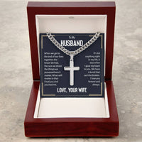 Load image into Gallery viewer, To My Husband Artisan Cross Necklace from Wife, When We Get to the End of Our Lives
