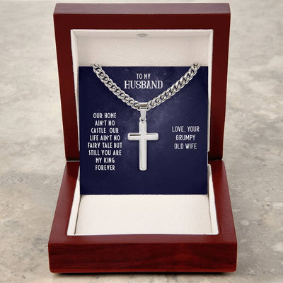 Load image into Gallery viewer, To My Husband Gifts from Wife, Christian Cross Necklace Men&amp;#39;s, Birthday Necklace for Him

