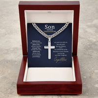 Load image into Gallery viewer, Graduation Gifts for Son from Mom - Graduation Gifts for Boys Cross Cuban Link Chain
