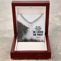 Load image into Gallery viewer, Birthday Gifts for a Christian Man, Unique Christian Gifts for Him, Cross on Cuban Link Chain
