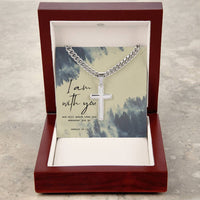 Load image into Gallery viewer, Birthday Gifts for a Christian Man, Spiritual Gifts for Men, Cross on Cuban Link Chain
