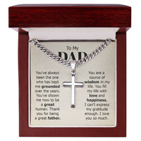 Load image into Gallery viewer, To My Dad Artisan Cross Necklace from Daughter/son, You Are Source of Wisdom in My Life
