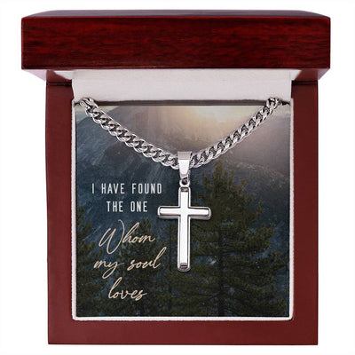 Load image into Gallery viewer, Miami Cuban Link Chain with Cross Pendant, I Have Found the One Whom My Soul Loves
