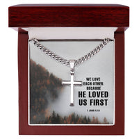 Load image into Gallery viewer, Birthday Gifts for a Christian Man, Unique Christian Gifts for Him, Cross on Cuban Link Chain

