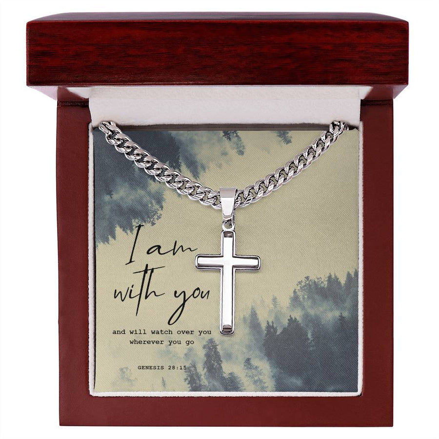 Birthday Gifts for a Christian Man, Spiritual Gifts for Men, Cross on Cuban Link Chain