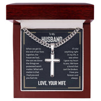 Load image into Gallery viewer, To My Husband Artisan Cross Necklace from Wife, When We Get to the End of Our Lives
