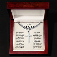 Load image into Gallery viewer, To My Dad Artisan Cross Necklace from Daughter/son, You Are Source of Wisdom in My Life
