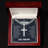 Load image into Gallery viewer, To My Husband Artisan Cross Necklace from Wife, When We Get to the End of Our Lives

