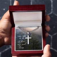 Load image into Gallery viewer, Miami Cuban Link Chain with Cross Pendant, I Have Found the One Whom My Soul Loves
