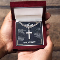Load image into Gallery viewer, To My Husband Artisan Cross Necklace from Wife, When We Get to the End of Our Lives
