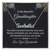 Load image into Gallery viewer, To My Granddaughter Name Necklace Silver, Custom Name Necklace for Granddaughter from Grandma
