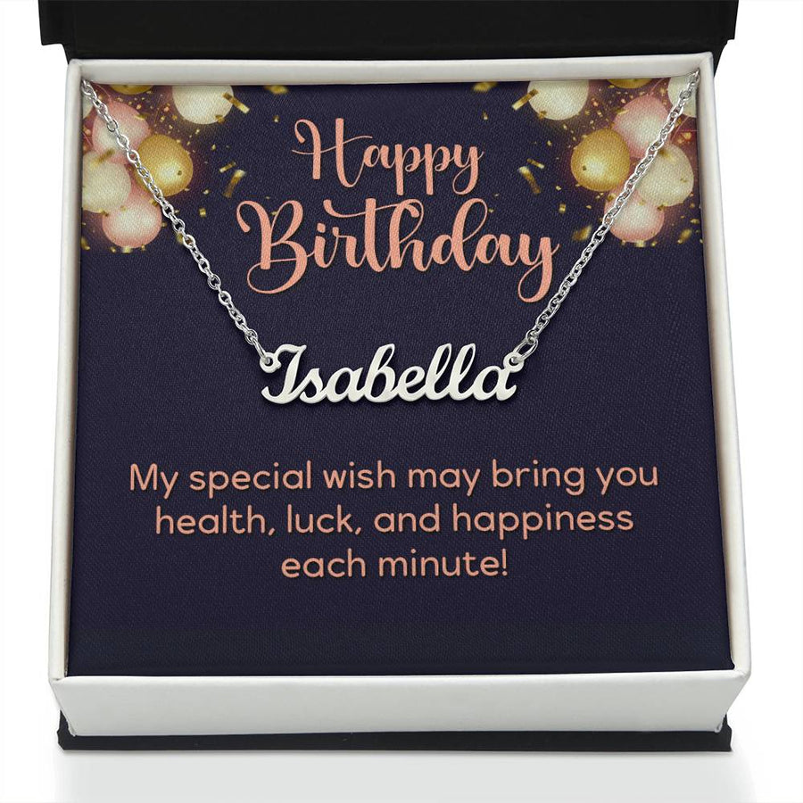 Custom Name Necklace, Birthday Gifts for Her, My Special Wish to Your Birthday