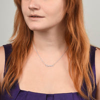 Load image into Gallery viewer, To My Granddaughter Name Necklace Silver, Custom Name Necklace for Granddaughter from Grandma
