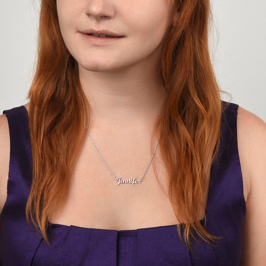 To My Granddaughter Name Necklace Silver, Custom Name Necklace for Granddaughter from Grandma
