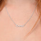 To My Granddaughter Name Necklace Silver, Custom Name Necklace for Granddaughter from Grandma